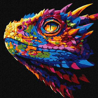 Картина за номерами Яскравий дракон 30х30 см Ideyka