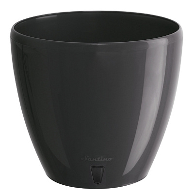 Вазон пластиковый Santino Deco Twin Plus круглый 12 л антрацит (DTWC120ANT) 