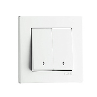 Вимикач прохідний двоклавішний EXEN Karell без підсвітки білий 290-000102-211