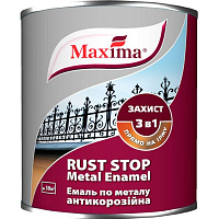 Емаль Maxima антикорозійна 3 в 1 темно-сірий глянець 0,75л