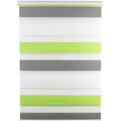 Ролета день-ночь Bella Vita B161 Триколор 39x160 см зеленая 