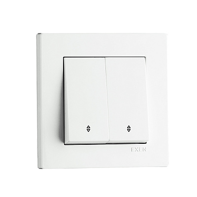 Вимикач прохідний двоклавішний EXEN Karell без підсвітки білий 290-000102-211