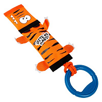 Іграшка для собак GiGwi Тигр на мотузці з пищалкою Bite me hard 2345