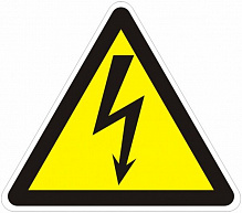 Табличка Обережно! Електрична напруга 160 мм