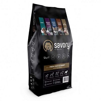 Корм Savory сухий для собак великих порід Свіже ягня та індичка 12 кг