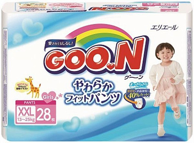 Підгузки-трусики Goon для дівчат XXL 28 шт. 753143