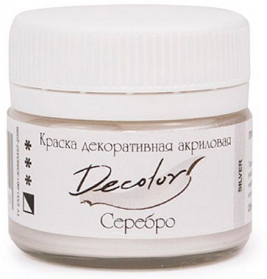 Акрил для декора Серебро 50 мл Деколор ТАИР