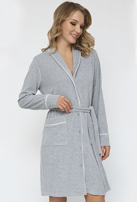 Халат домашній жіночий Roksana Veronika р. 48 сірий меланж №1310/50047