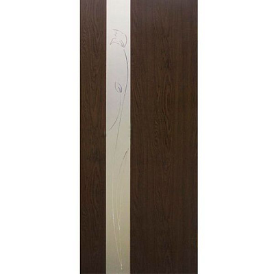 Дверне полотно ОМіС Дзеркало 3 60 см каштан зі склом