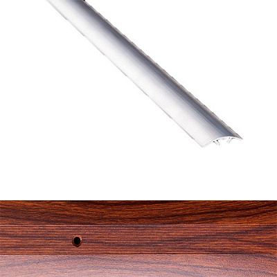 Порожек алюминиевый 6-А Лугалпроф радиальный скрытый крепеж 5х30x900 мм тик 