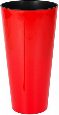 Горшок пластиковый Prosperplast Tubus slim shine 2 в 1 круглый 3,3л (75946-1788) коралловый 