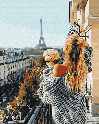 Картина за номерами Мадемуазель в Парижі BS52309 40х50 см Brushme