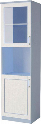 Пенал напольный Voyage VgRb2SW-50 со стеклом голубой 