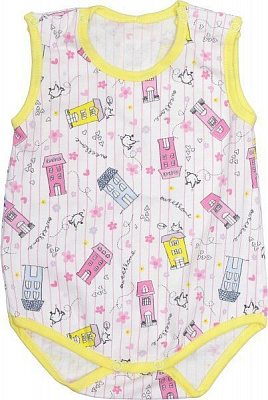 Боді-майка Маленькие люди 323-111 (кул) р.68 білий із малюнком