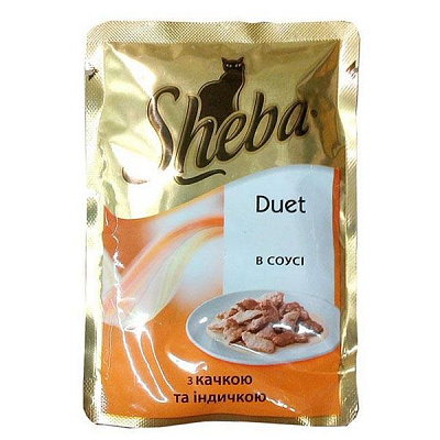 Корм Sheba Duet с уткой и индейкой в соусе 85 г 