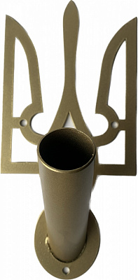 Тримач для прапора настінний одинарний у формі герба золотий