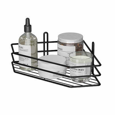 Полка для ванной 1-ярусная 25 см черная 