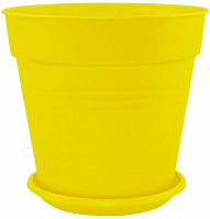 Горшок пластиковый Алеана Глория круглый 0,6л темно-желтый (114015) 