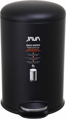 Відро з педаллю Java JH-8853 — 8L black SOFT CLOSE