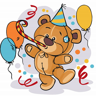 Картина по номерам Мишка на вечеринке 15569-AC 30х30 см ArtCraft 