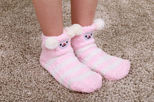 Шкарпетки для дівчаток Maxwin KIDS Страйп р.26-28 рожевий із молочним 