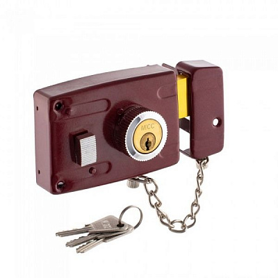 Замок накладной Mego цилиндр красный