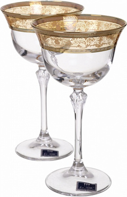 Набор бокалов для шампанского Ludovica Melania Gold широкий 230 мл 6 шт. Vema 