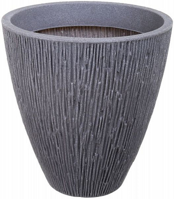 Горщик для квітів 40x32 см круглий сірий