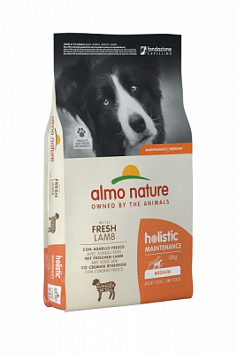 Корм сухой для средних пород Almo Nature Holistic Dog M с ягненком 12 кг