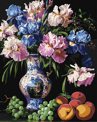 Картина за номерами Краса ірисів sophiia іllustrations 40x50 см Ideyka KHO3288