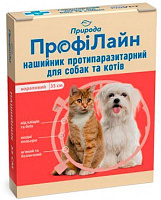 Ошейник Природа противопаразитарный для собак и кошек Профилайн (коралловый), 35 см