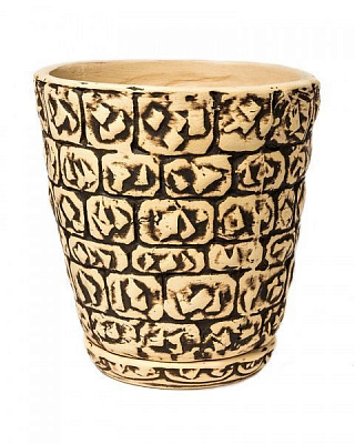 Горщик керамічний Цегла круглий 1,6 л бежевий/коричневий