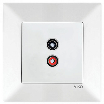 Розетка акустическая без заземления Viko Meridian без шторок без крышки белый 90970037-WH