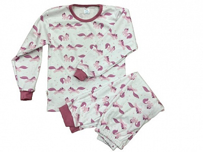Піжама дитяча для дівчаток Моя планета єдиноріжка sleeper р.110–116 білий із рожевим Пж300-4
