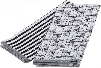 Набір рушників кухонних Геометрія 2 шт. 40x60 см Homeline сірий із малюнком