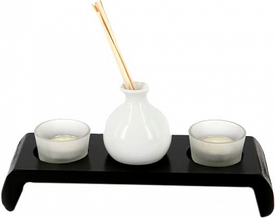 Подсвечник декоративный на 2 свечи с вазой ACQ32