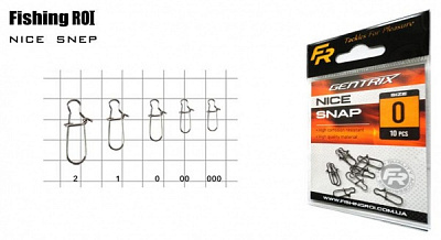 Застежка Fishing ROI 12 кг 10 шт. NICE SNAP №0 707-02-0
