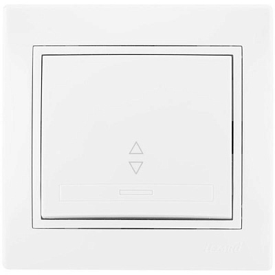 Вимикач прохідний одноклавішний Lezard Mira без підсвітки 10 А 250В IP20 білий