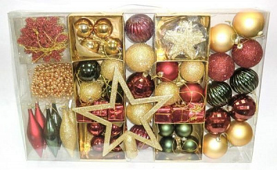 Набор елочных игрушек Многообразие 100 шт./уп.