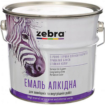 Емаль ZEBRA алкідна ПФ-116 серія Акварель 888 темно-коричневий глянець 0,25кг