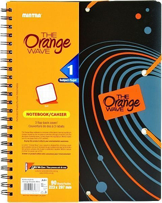 Блокнот Orange A4 90 листов черно-оранжевый с рисунком Mintra