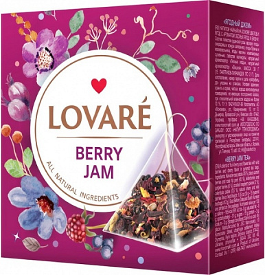 Чай Lovare плодово-ягодный пакетированный «Barry Jam» 15 шт. 