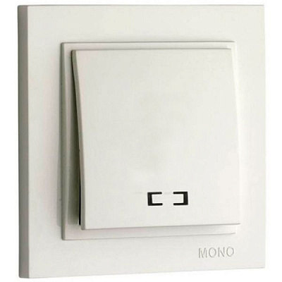 Вимикач одноклавішний Mono Despina з підсвіткою 10 А 250В білий 102-190025-101