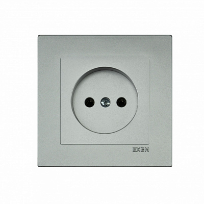 Механізм розетки побутова без заземлення EXEN Karell IP20 срібло 290-001003-235