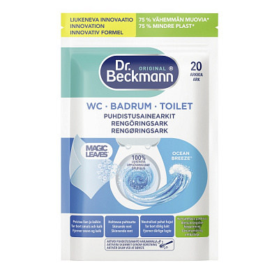 Серветка Dr. Beckmann для очищення унітаза Океанський бриз Magic Leaves 20 шт./уп.