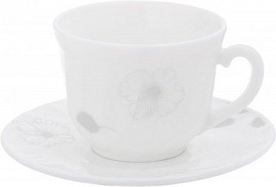 Чашка з блюдцем Silver flower 190 мл Luna