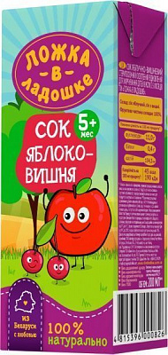 Сок Ложка в ладошке Яблочно-вишневый 200 мл