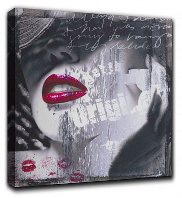 Репродукция RED LIPS3 80x80 см RozenfeldArt 