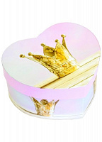 Коробка подарочная в виде сердца корона 14,5х12х7 см