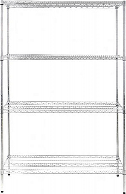 Стеллаж металлический PROзапас хромированный 1820x1210x610 мм серый (244872-4) 